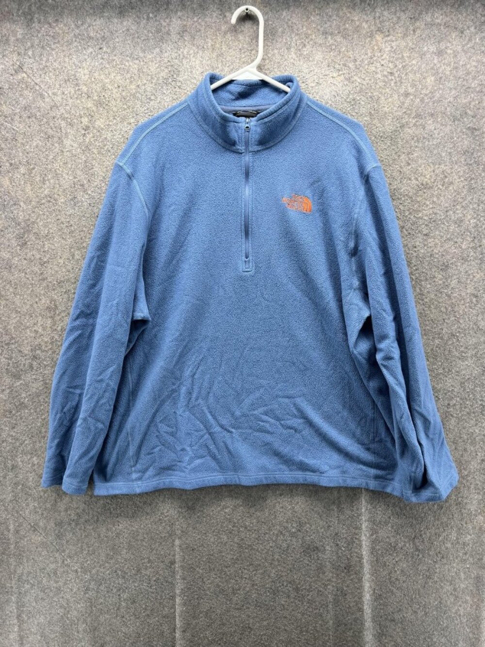 The North Face Fleece Pullover Mens XL Blue 1/4 Zip Long Sleeve Hiking Top